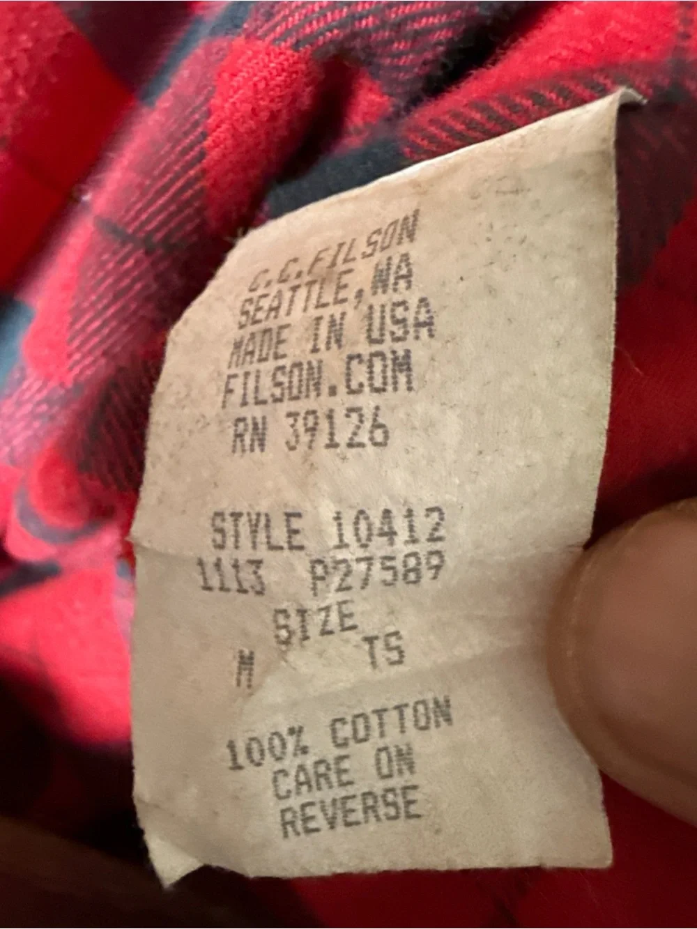 Filson USA Made Plaid Lined Tin Cloth Short Cruiser Jacket - Heavy Patina M